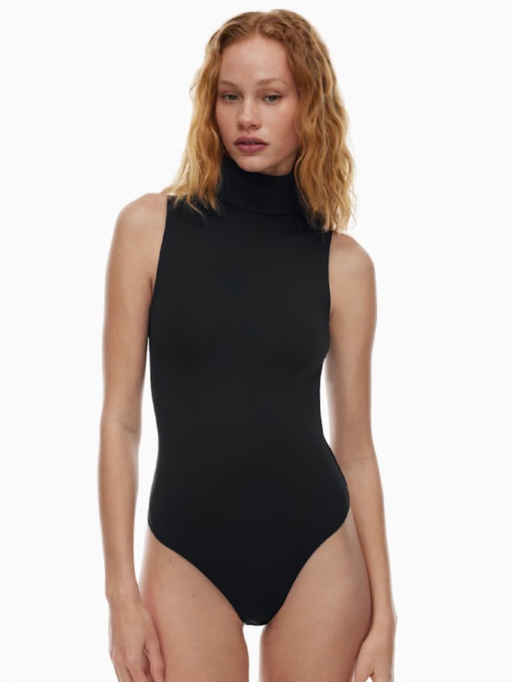 ARITZIA CONTOUR SLEEVELESS TURTLENECK BLACK BODYSUIT